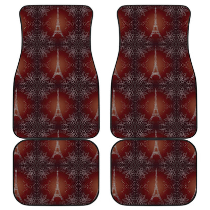 Eiffel Tower Drawing Print Car Floor Mats Front Back
