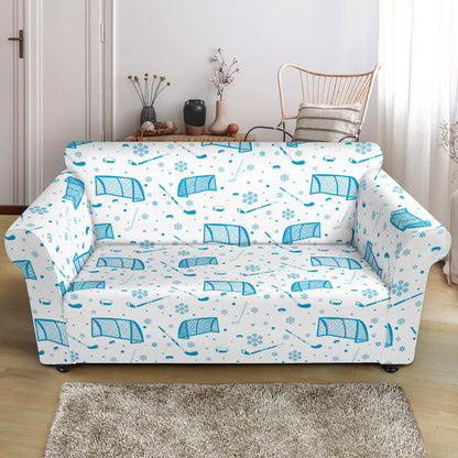 Hockey Print Design LKS303 Loveseat Couch Slipcover