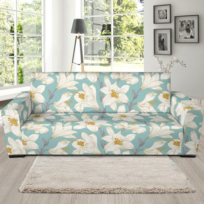 Lily Pattern Print Design 02 Sofa Slipcover