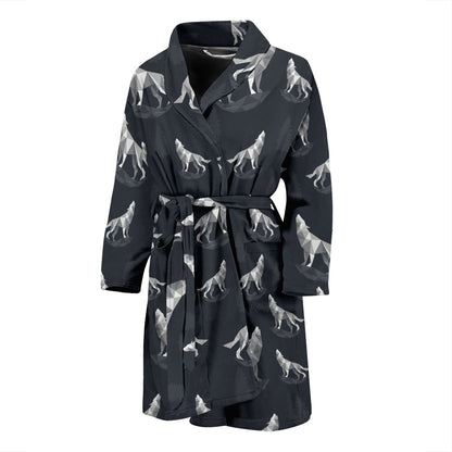 Wolf Print Design LKS303 Men Bathrobe