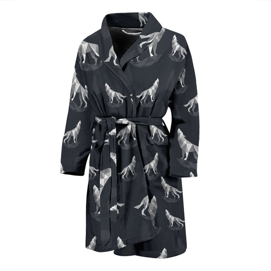 Wolf Print Design LKS303 Men Bathrobe