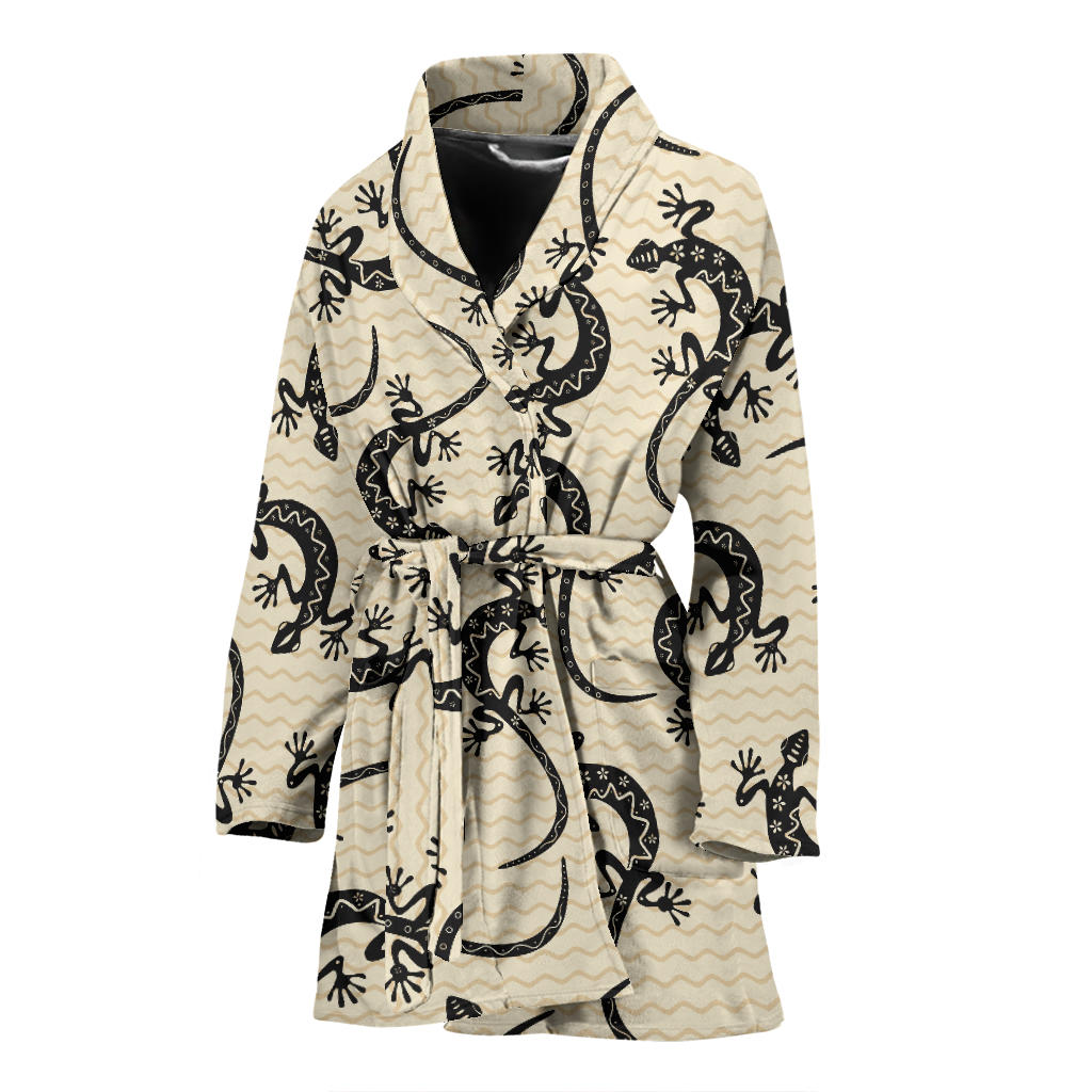 lizard Pattern Print Design 02 Women Bathrobe