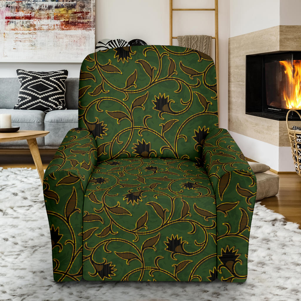 Brocade Pattern Print Design 02 Recliner Slipcover with Pocket