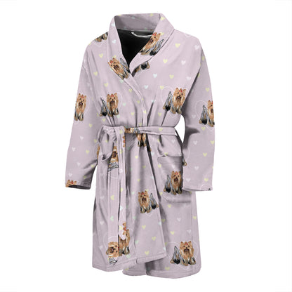 Yorkshire Terriers Print Design LKS302 Men Bathrobe