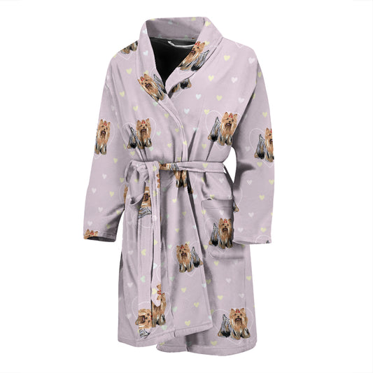 Yorkshire Terriers Print Design LKS302 Men Bathrobe
