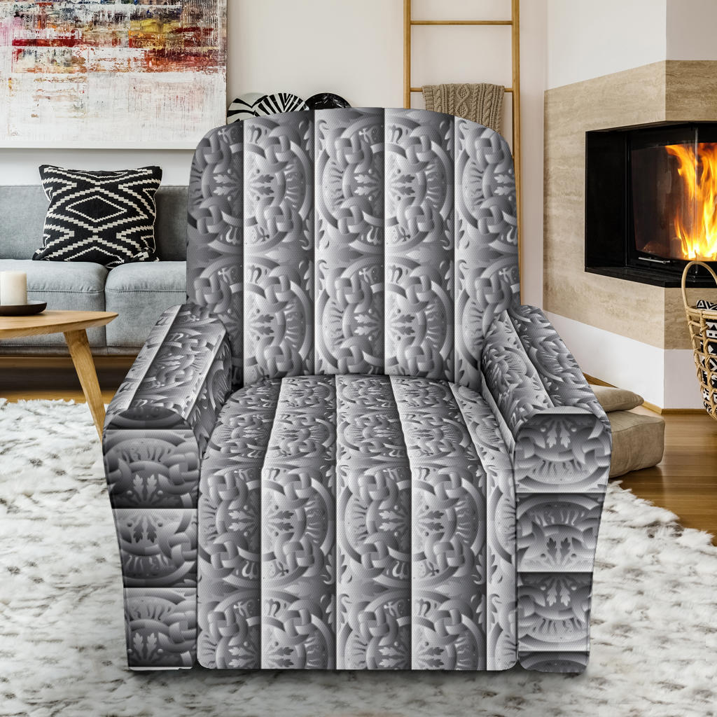 Celtic Pattern Print Design 03 Recliner Slipcover with Pocket