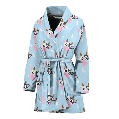 Cow Pattern Print Design 07 Women Bathrobe