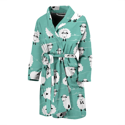 Sheep Print Design LKS404 Men Bathrobe