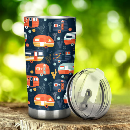 Camper Caravan Print Pattern Tumbler