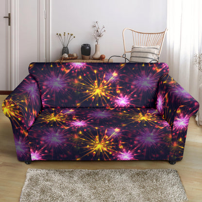 Firework Print Design LKS303 Loveseat Couch Slipcover