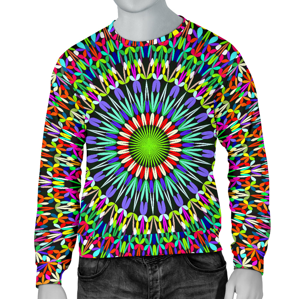 Bohemian Colorful Style Print Men Long Sleeve Sweatshirt