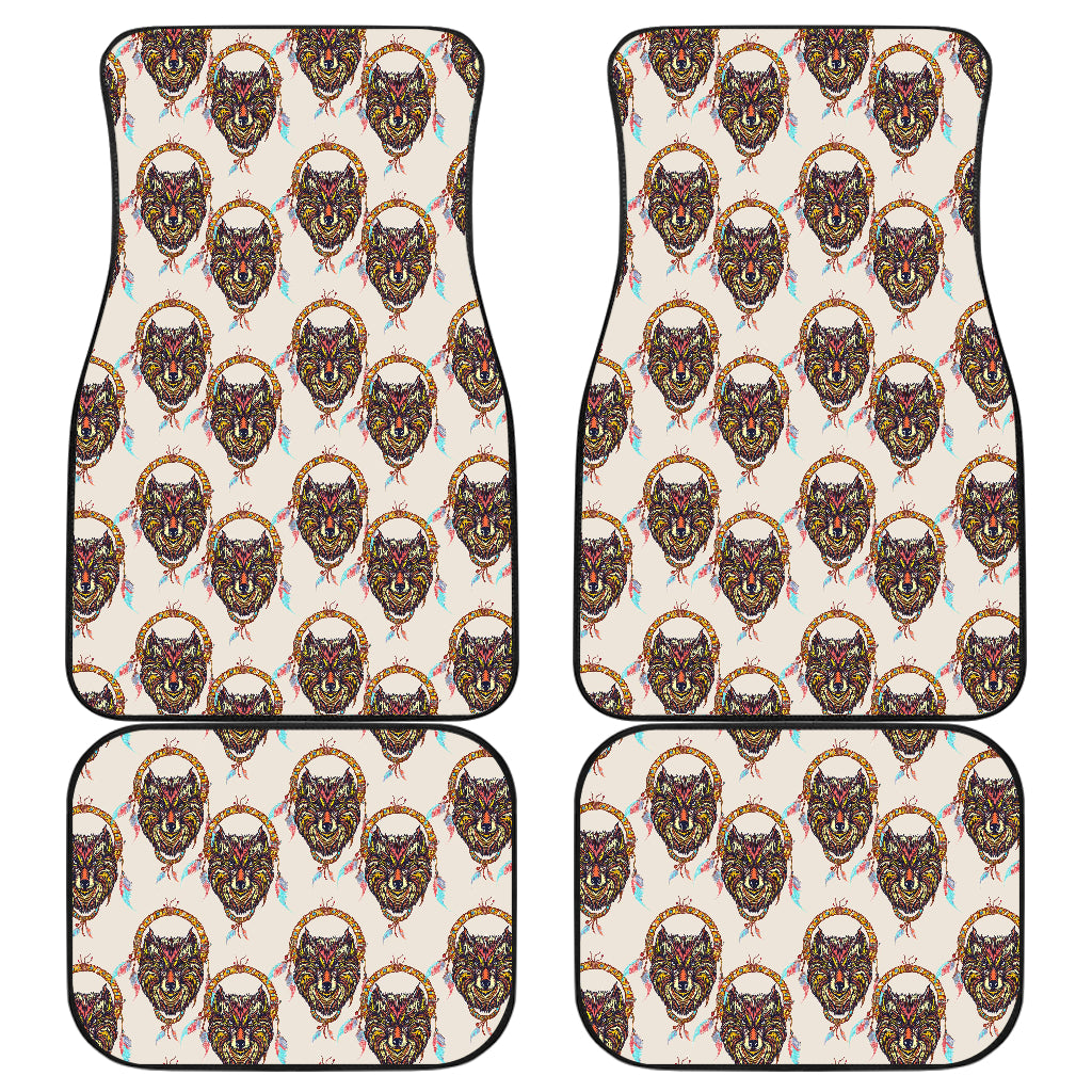 Wolf Tribal Dream Catcher Design Print Car Floor Mats Front Back