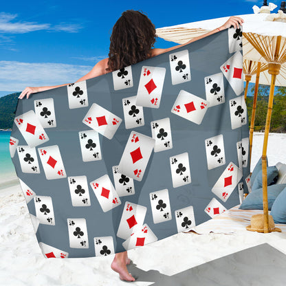 Poker Cards Pattern Print Design A05 Sarong Pareo Wrap