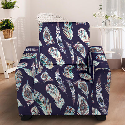 Feather Vintage Boho Design Print Armchair Slipcover