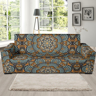 Mandala Pattern Print Design 05 Sofa Slipcover