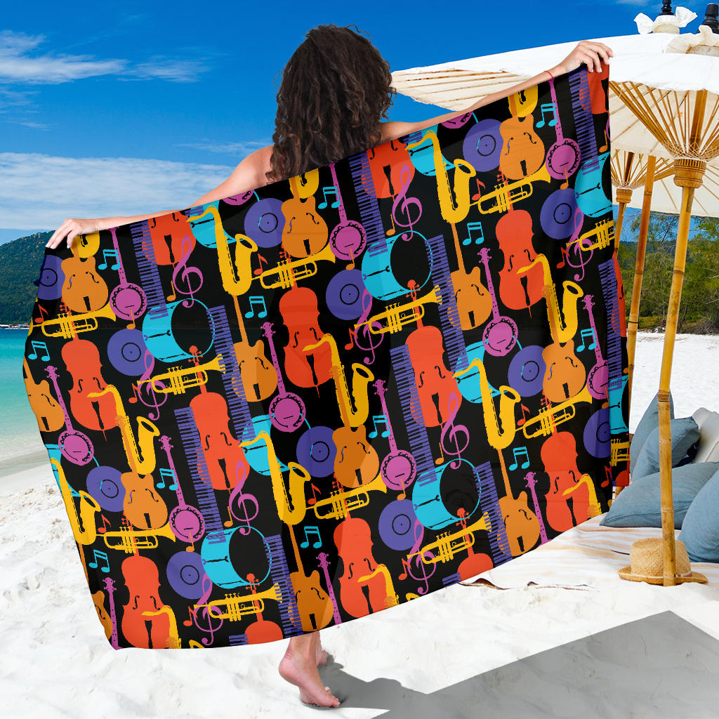 Jazz Pattern Print Design 03 Sarong Pareo Wrap