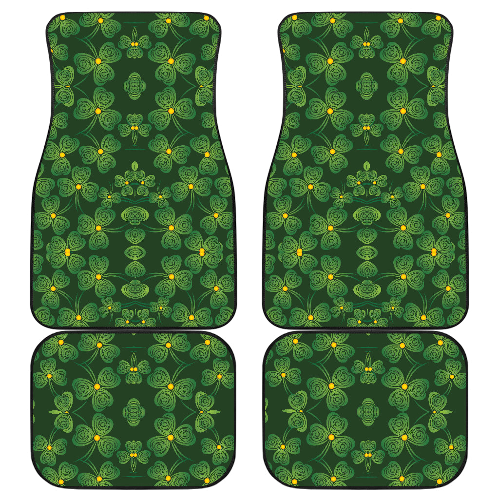 Shamrock Pattern Car Floor Mats Front Back