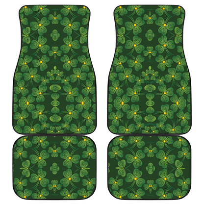 Shamrock Pattern Car Floor Mats Front Back