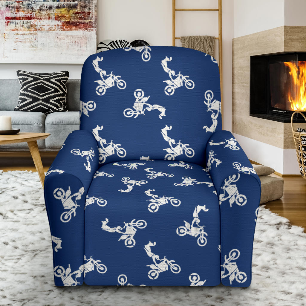 Motocross Pattern Print Design 01 Recliner Slipcover with Pocket