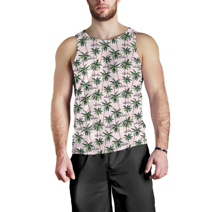 Aloha Beach Pattern Design Themed Print Men Tank Top