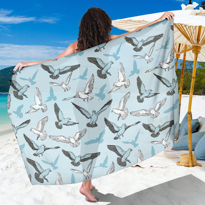 Pigeon Pattern Print Design 03 Sarong Pareo Wrap