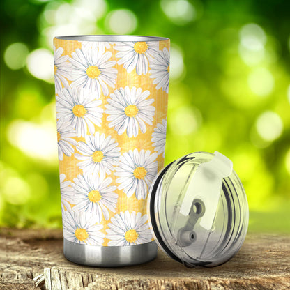 Daisy Yellow Watercolor Print Pattern Tumbler