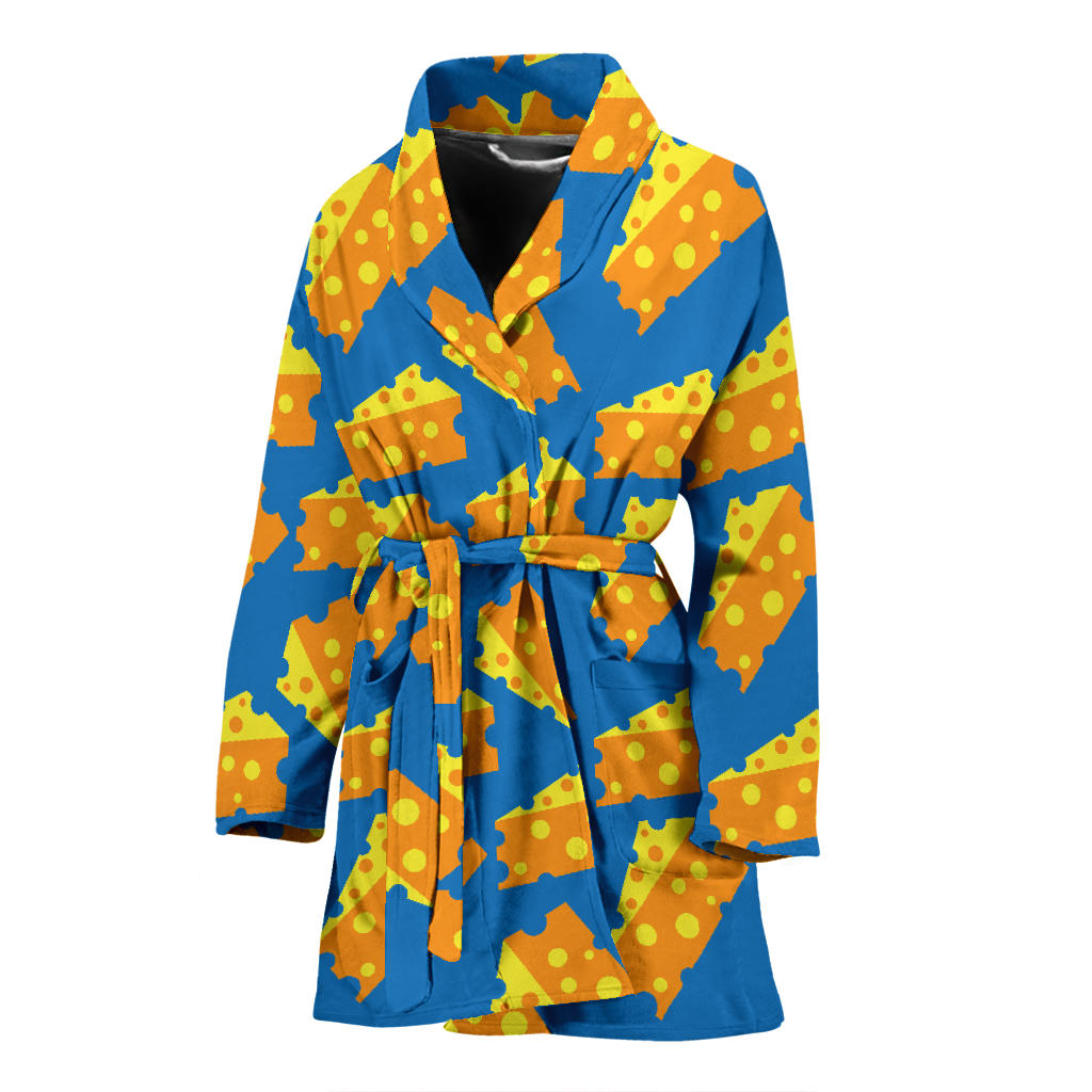 Cheese Pattern Print Design 05 Women Bathrobe