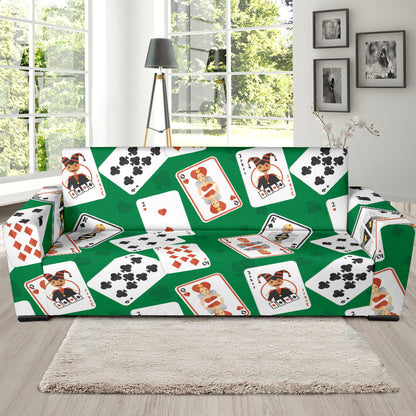 Poker Cards Pattern Print Design A03 Sofa Slipcover