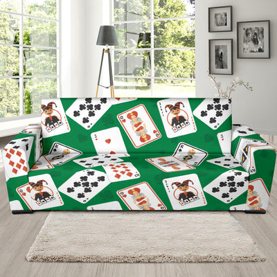 Poker Cards Pattern Print Design A03 Sofa Slipcover