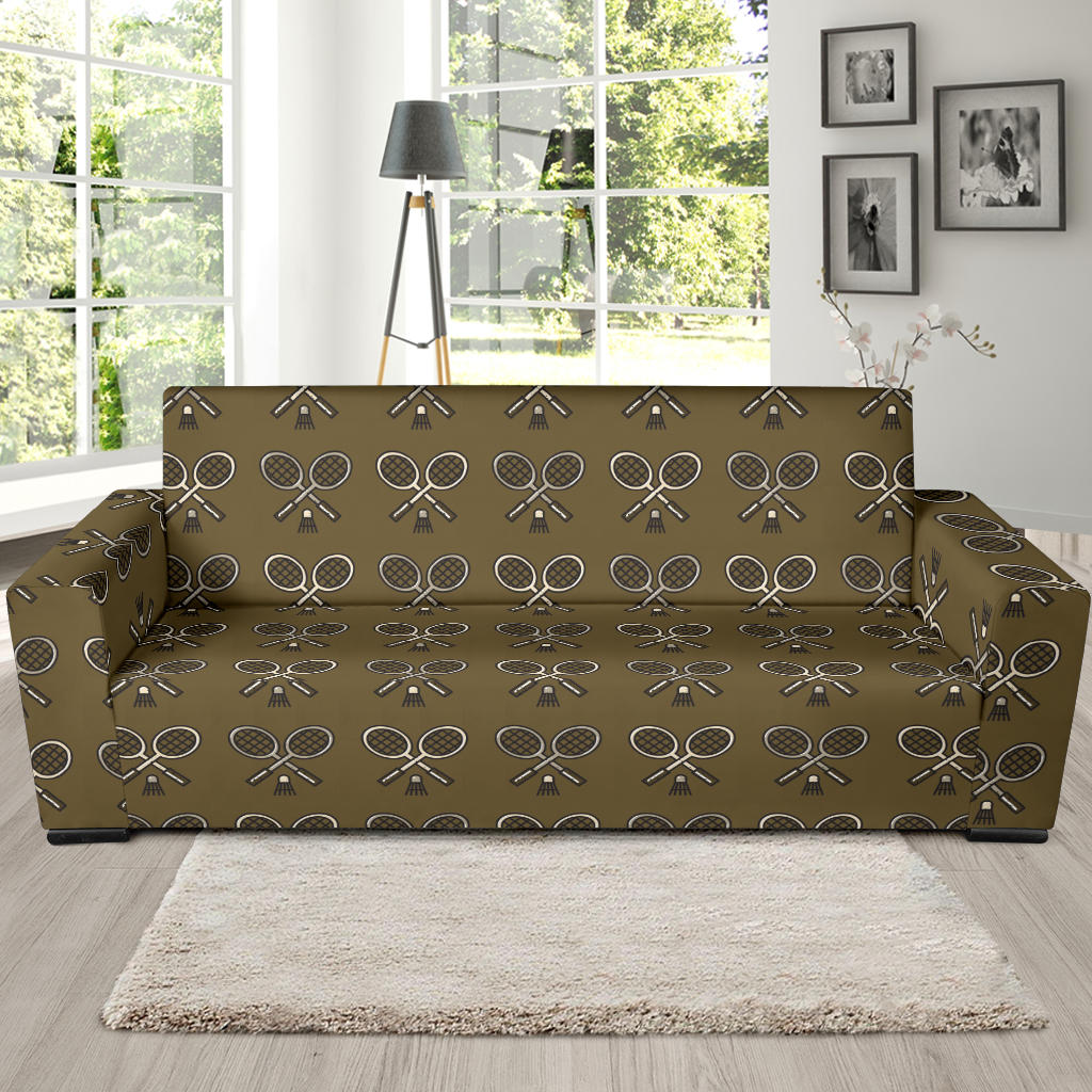 Badminton Pattern Print Design 07 Sofa Slipcover