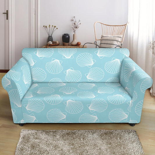 Seashell Print Design LKS3010 Loveseat Couch Slipcover