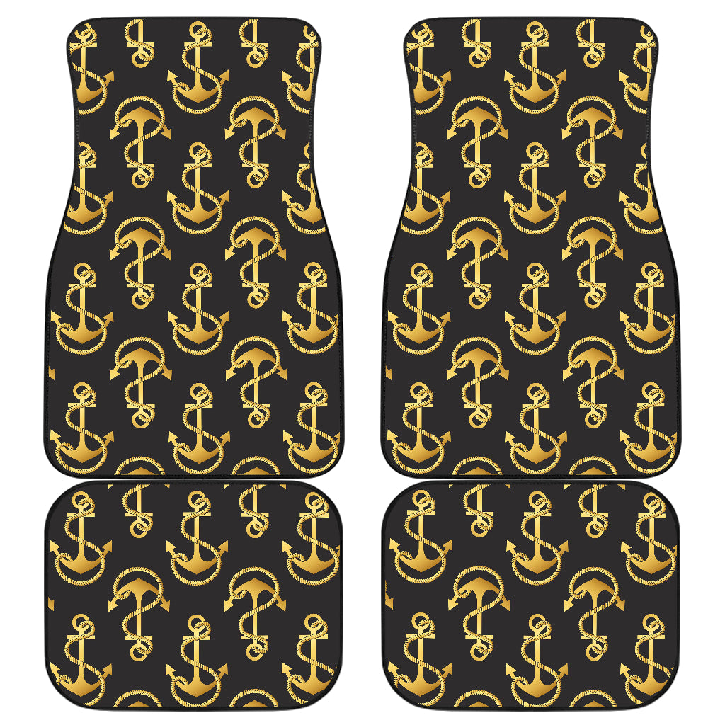 Anchor Gold Pattern Car Floor Mats Front Back