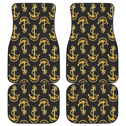 Anchor Gold Pattern Car Floor Mats Front Back