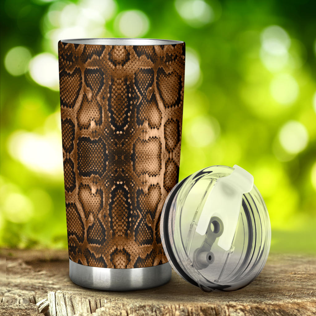 Snake Skin Brown Print Tumbler