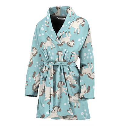 Horse Cute Print Design LKS306 Women Bathrobe