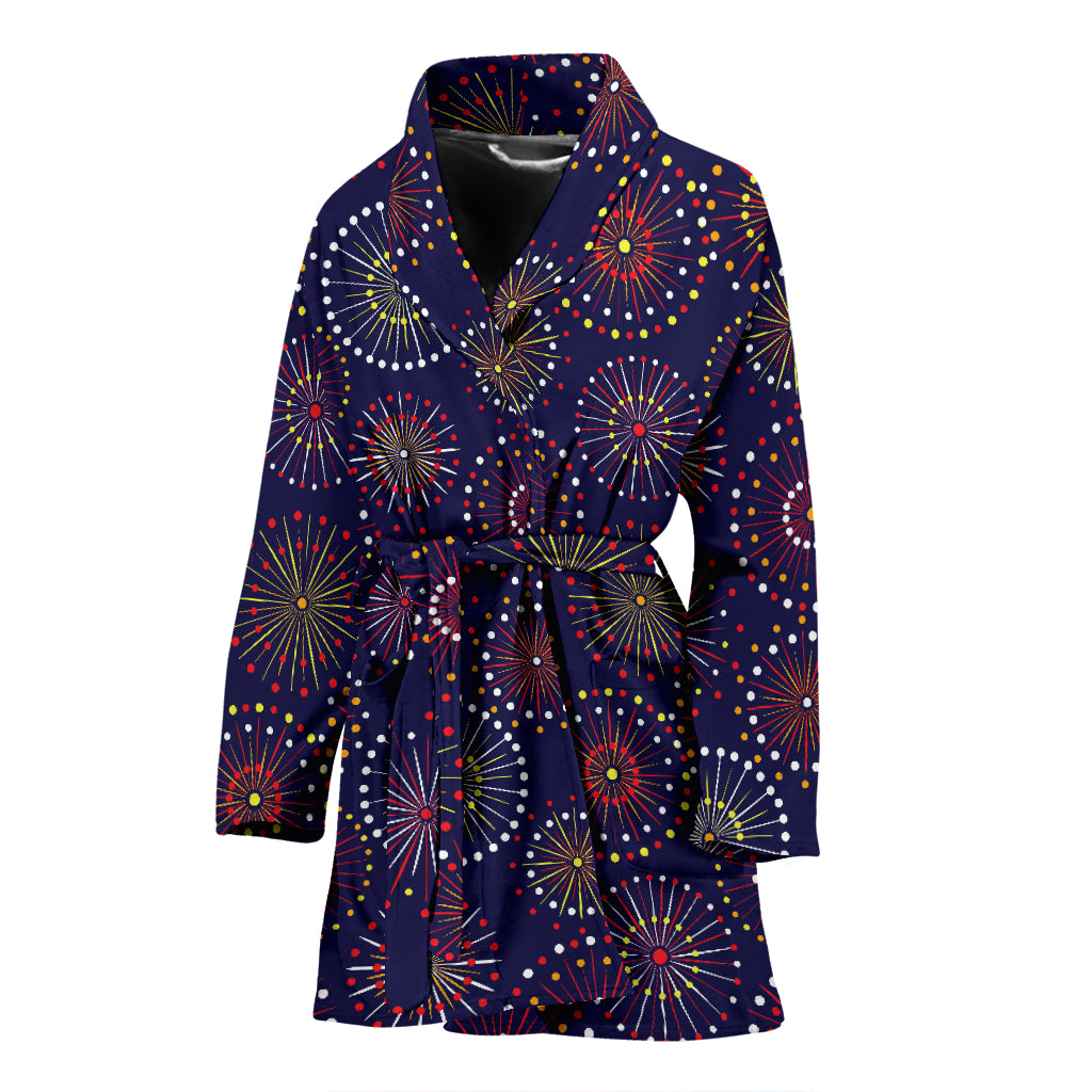 Firework Flower Style Print Design LKS302 Women Bathrobe