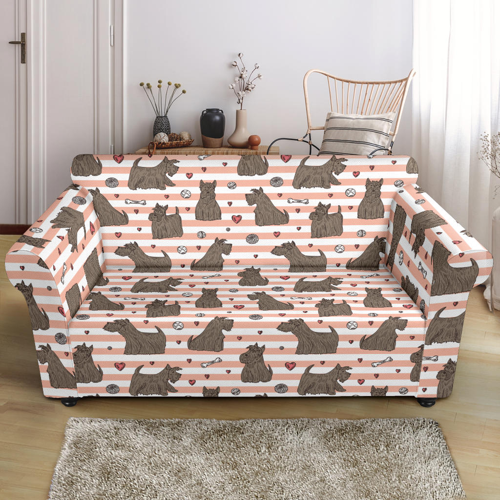 Scottish Terriers Print Design LKS3016 Loveseat Couch Slipcover
