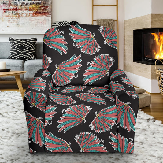 Angel Wings Pattern Print Design 05 Recliner Slipcover with Pocket