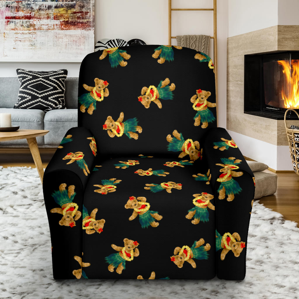 Hula Bear Pattern Print Design 06 Recliner Slipcover with Pocket