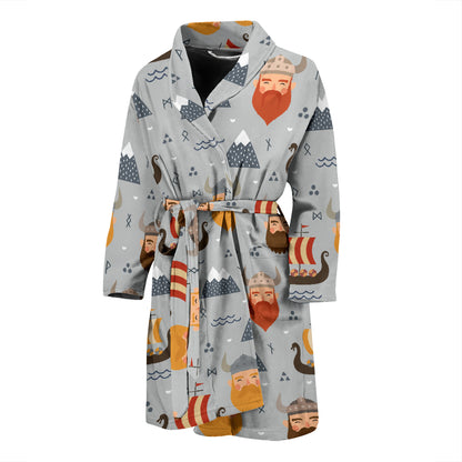 Vikings Print Design LKS307 Men Bathrobe