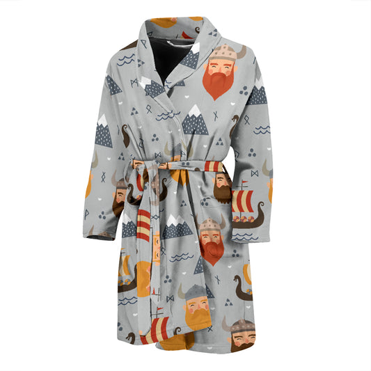 Vikings Print Design LKS307 Men Bathrobe