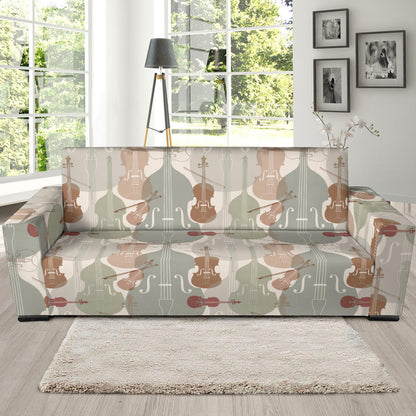 Violin Pattern Print Design 01 Sofa Slipcover