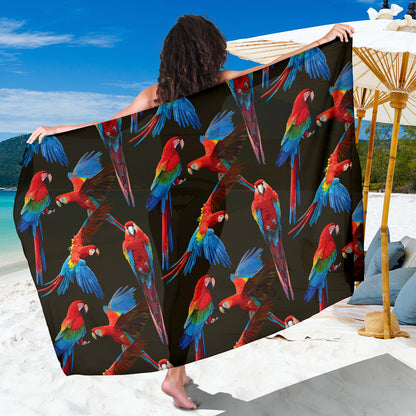 Macaw Pattern Print Design 04 Sarong Pareo Wrap