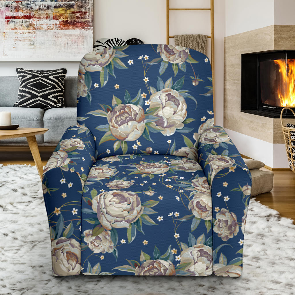 Peony Pattern Print Design A03 Recliner Slipcover with Pocket