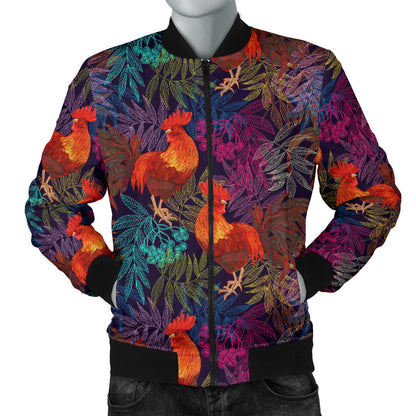 Rooster Print Style Men Bomber Jacket
