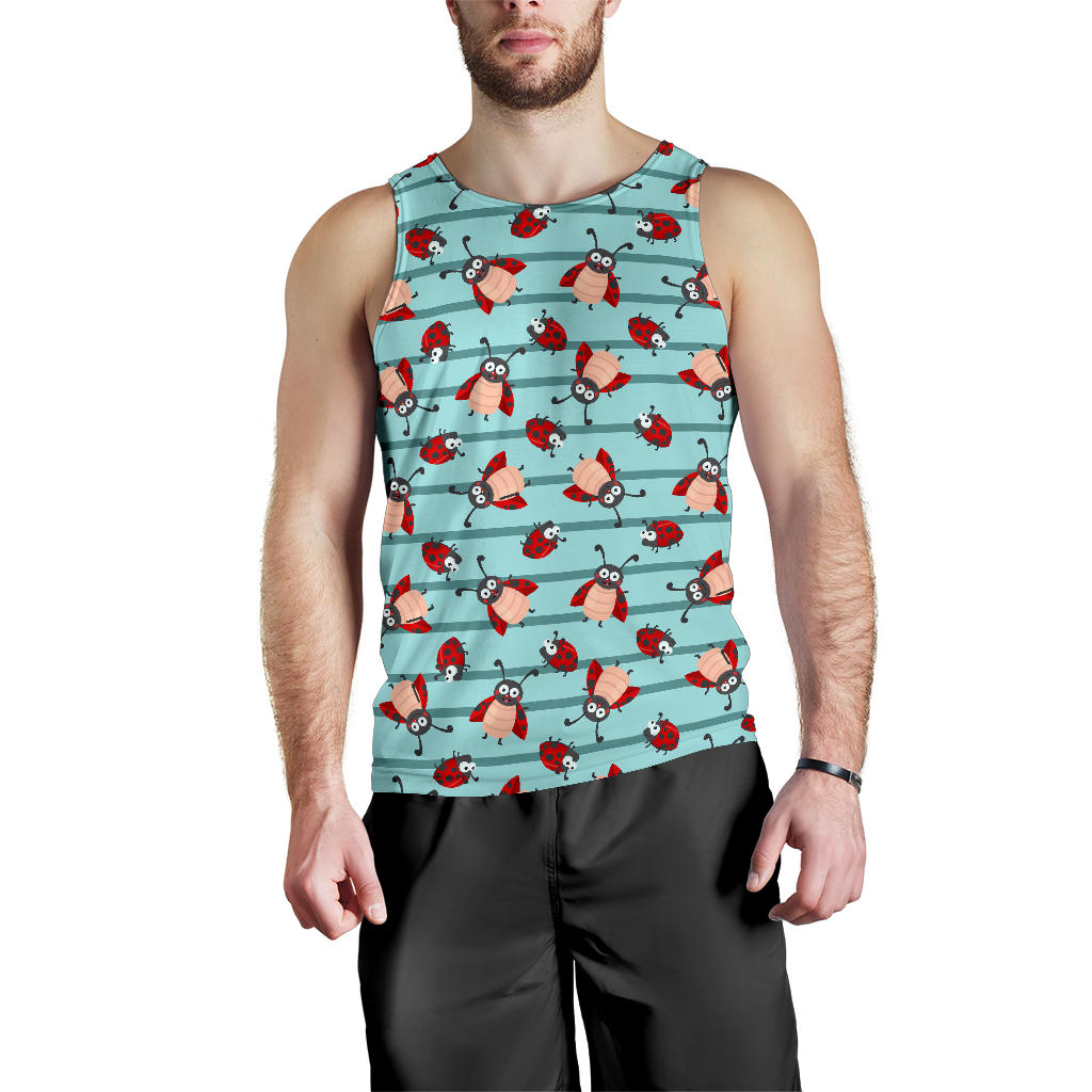 Ladybug Happy Print Pattern Men Tank Top
