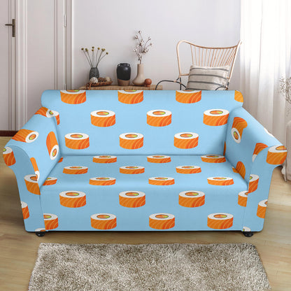 Salmon Sushi Print Design LKS307 Loveseat Couch Slipcover