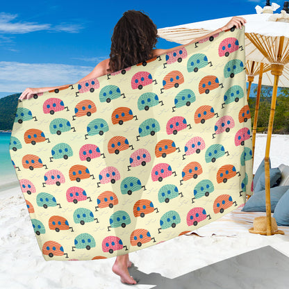 Camper Pattern Print Design 06 Sarong Pareo Wrap