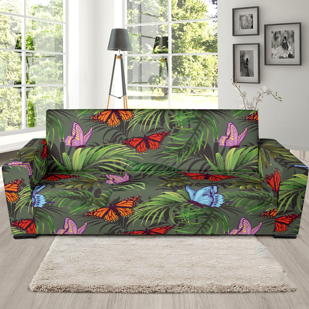 Monarch Butterfly Pattern Print Design 04 Sofa Slipcover