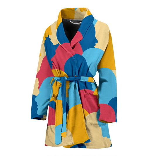 Psychology Pattern Print Design A02 Women Bathrobe